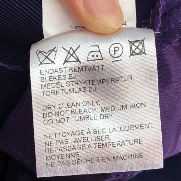 Acne Purple Brooke Turn Up Trousers Cropped Slim Low waist Cashmere Blend 34 = 2 - Picture 8 of 15